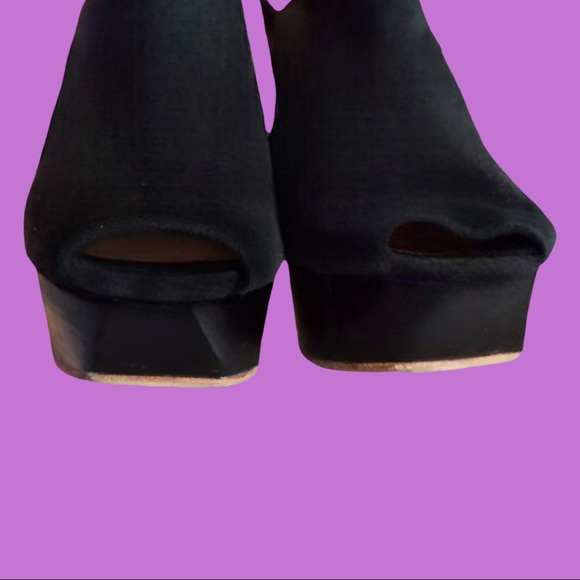 L.A.M.B by Gwen Stefani 🖤Black Suede Platform Wedge 🖤Cone Heel 🖤Size 8.5 - Picture 2 of 13